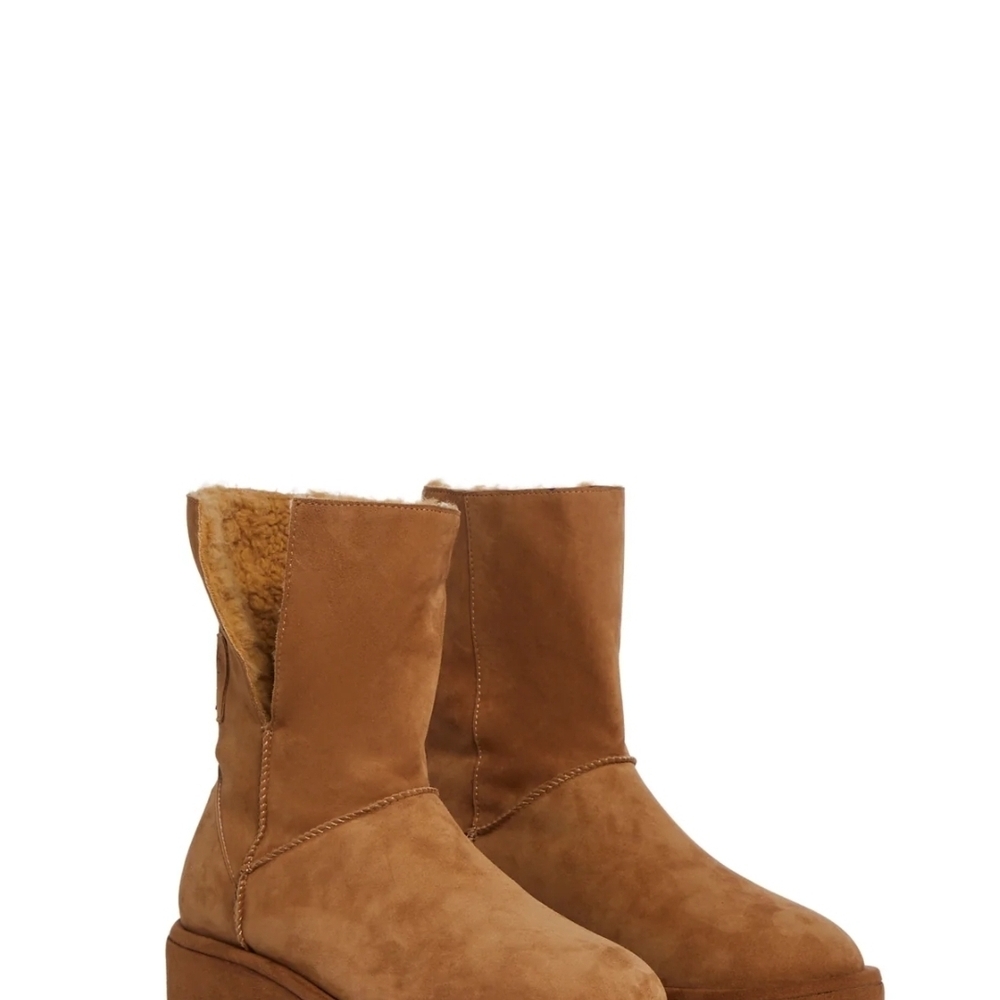 Atmosphere - Dolls Kill Tan Shearling Platform Boots - US SIZE 9 - Picture 4 of 6